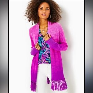 🌺 NWOT Lilly Pulitzer Tatum Cardigan ORCHID OASIS MARLED OMBRÉ Women’s Size S